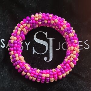 Sassy Jones Pink and Purple Beaded Bracelet